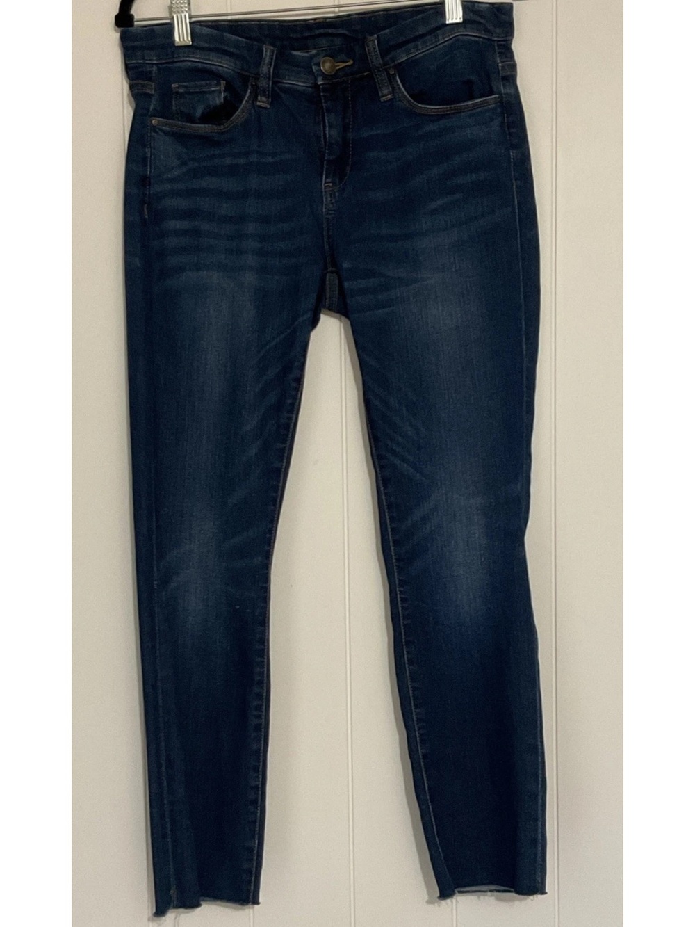 Blank NYC Dark Blue Denim Jeans with Leather Patch - Picture 2 of 9